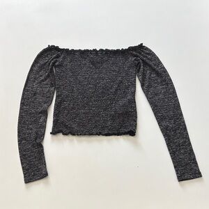 Hollister Charcoal and Black Knit Top